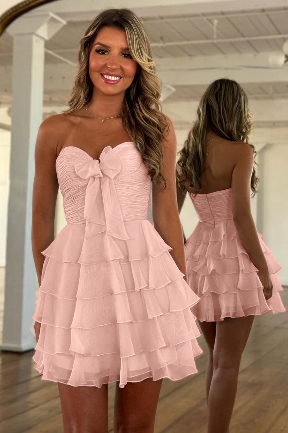 Chic Sweetheart Homecoming Dress with Ruffles