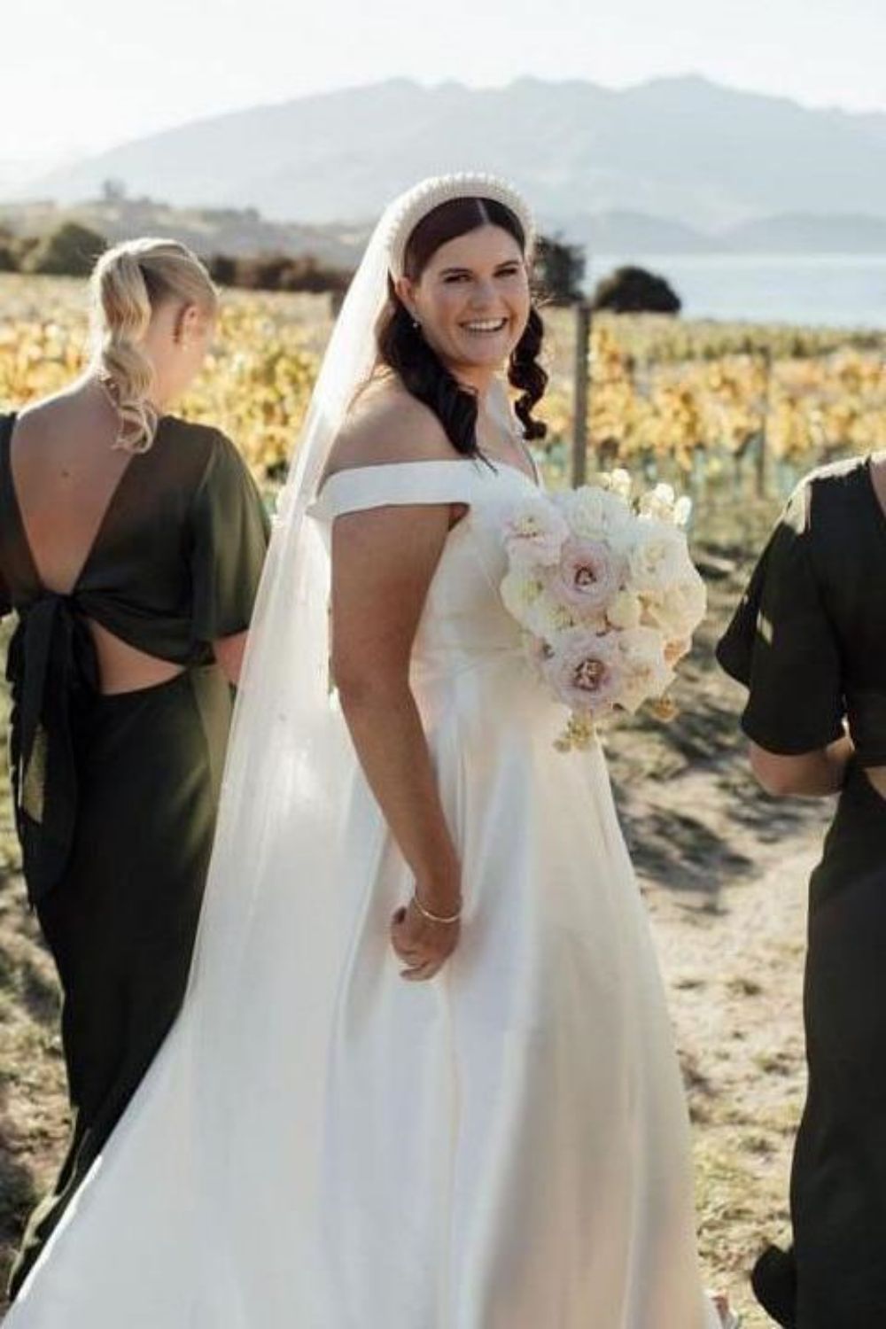 Dark Green Bridesmaid Dress with Open Back