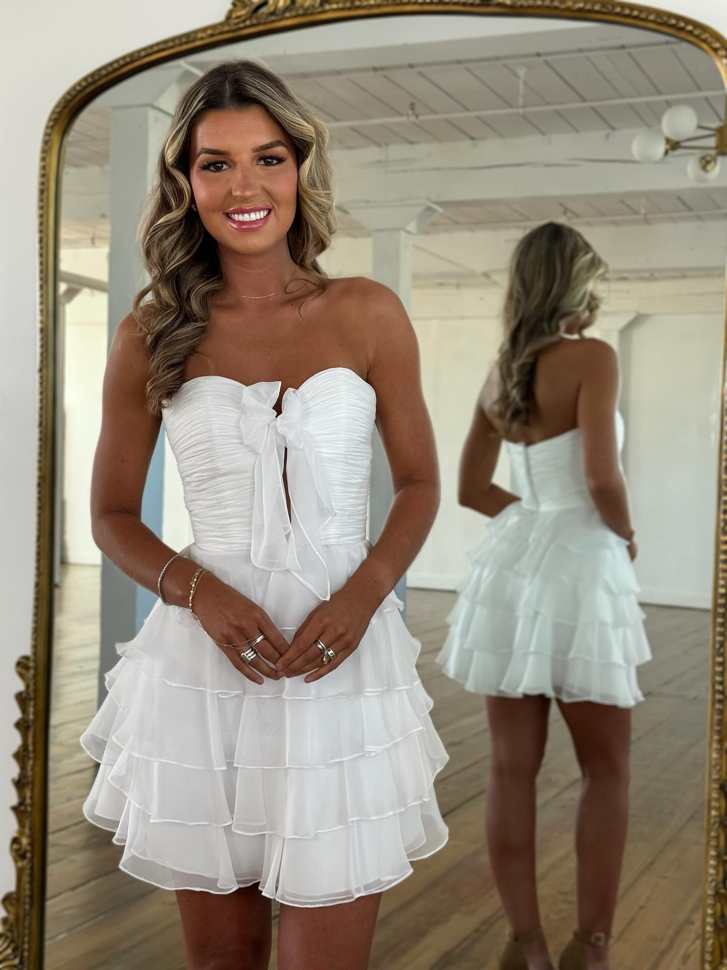 Chic Sweetheart Homecoming Dress with Ruffles