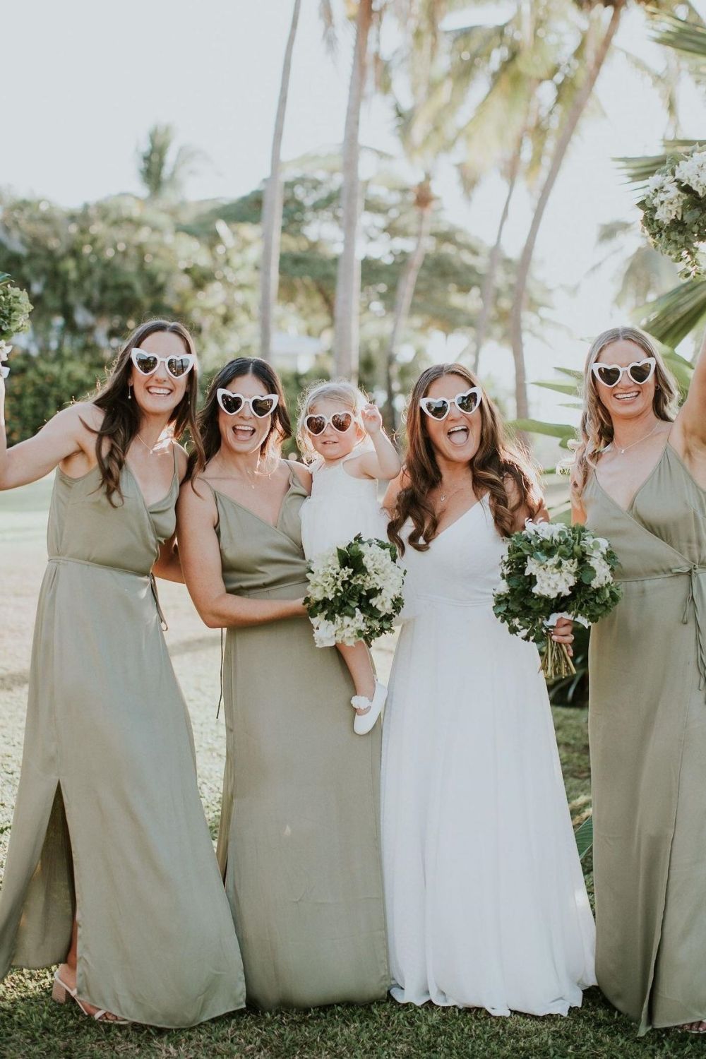 A Line Green Long Bridesmaid Dress with Slit