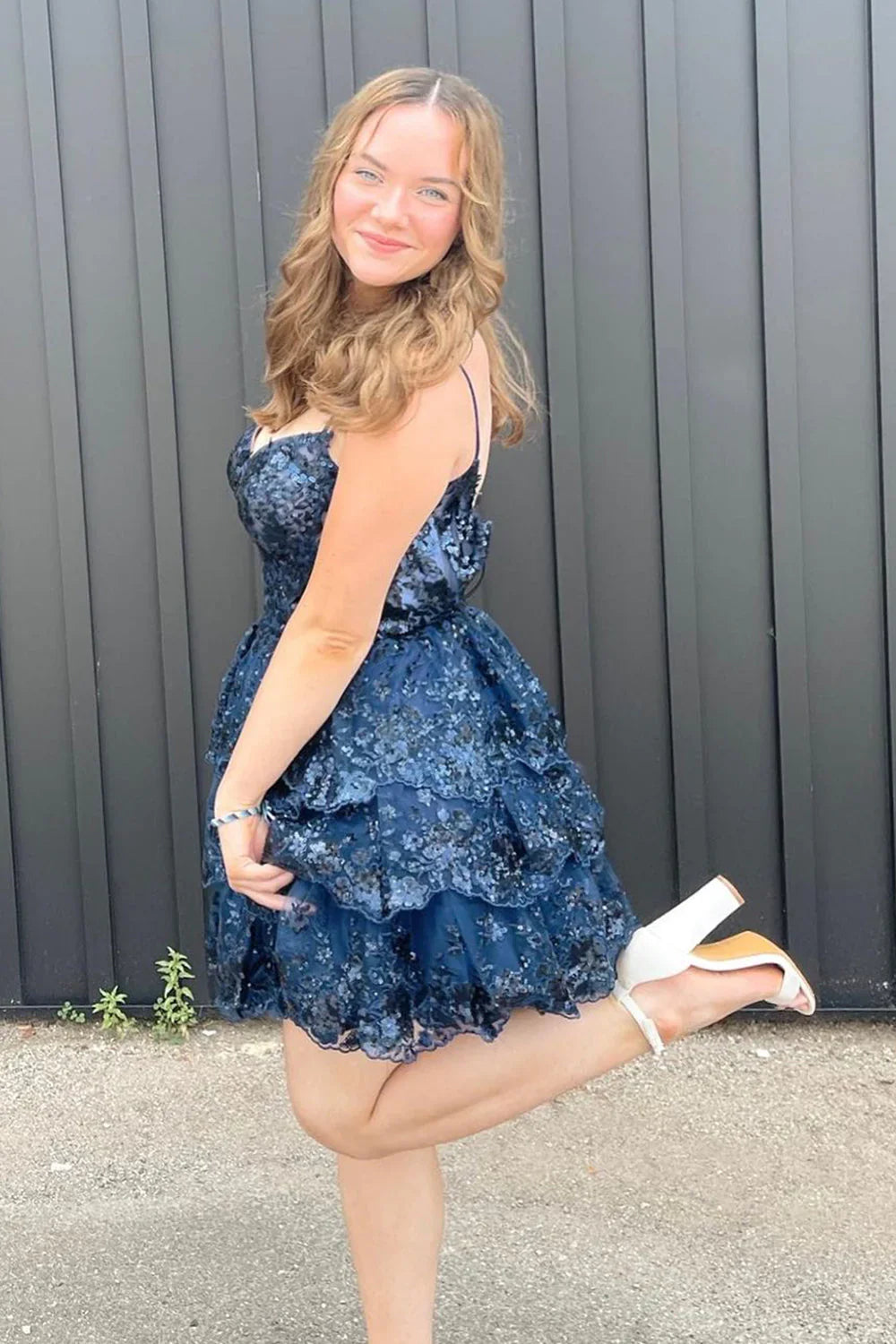 A Line Lilac Short Graduation Homecoming Dress