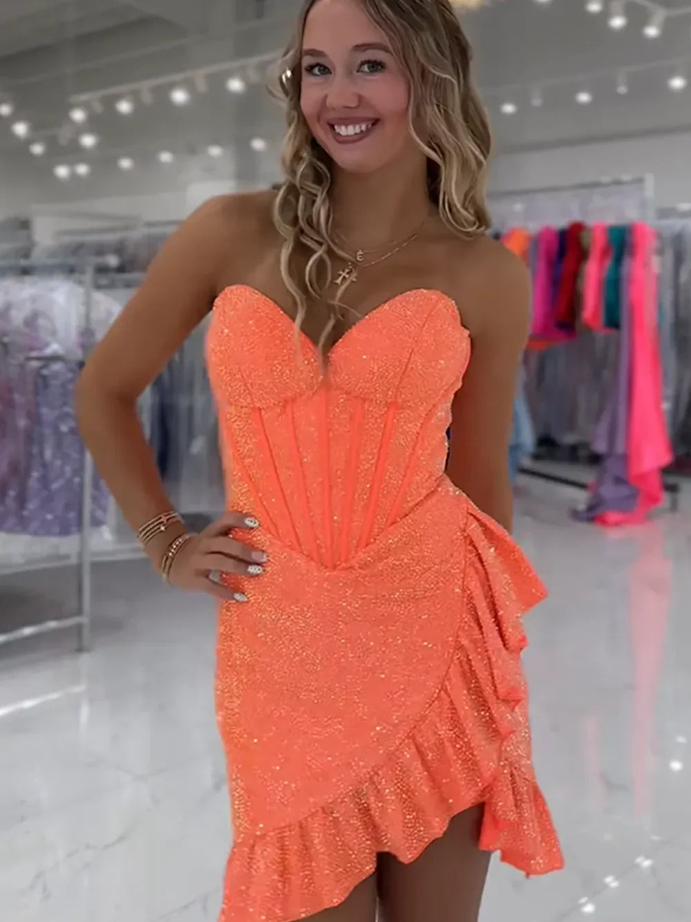 Sparkly Sheath Short Homecoming Dress with Beading