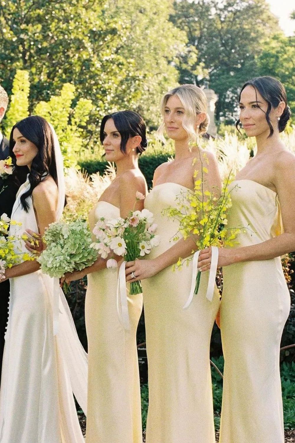 Elegant Yellow Long Bridesmaid Dress
