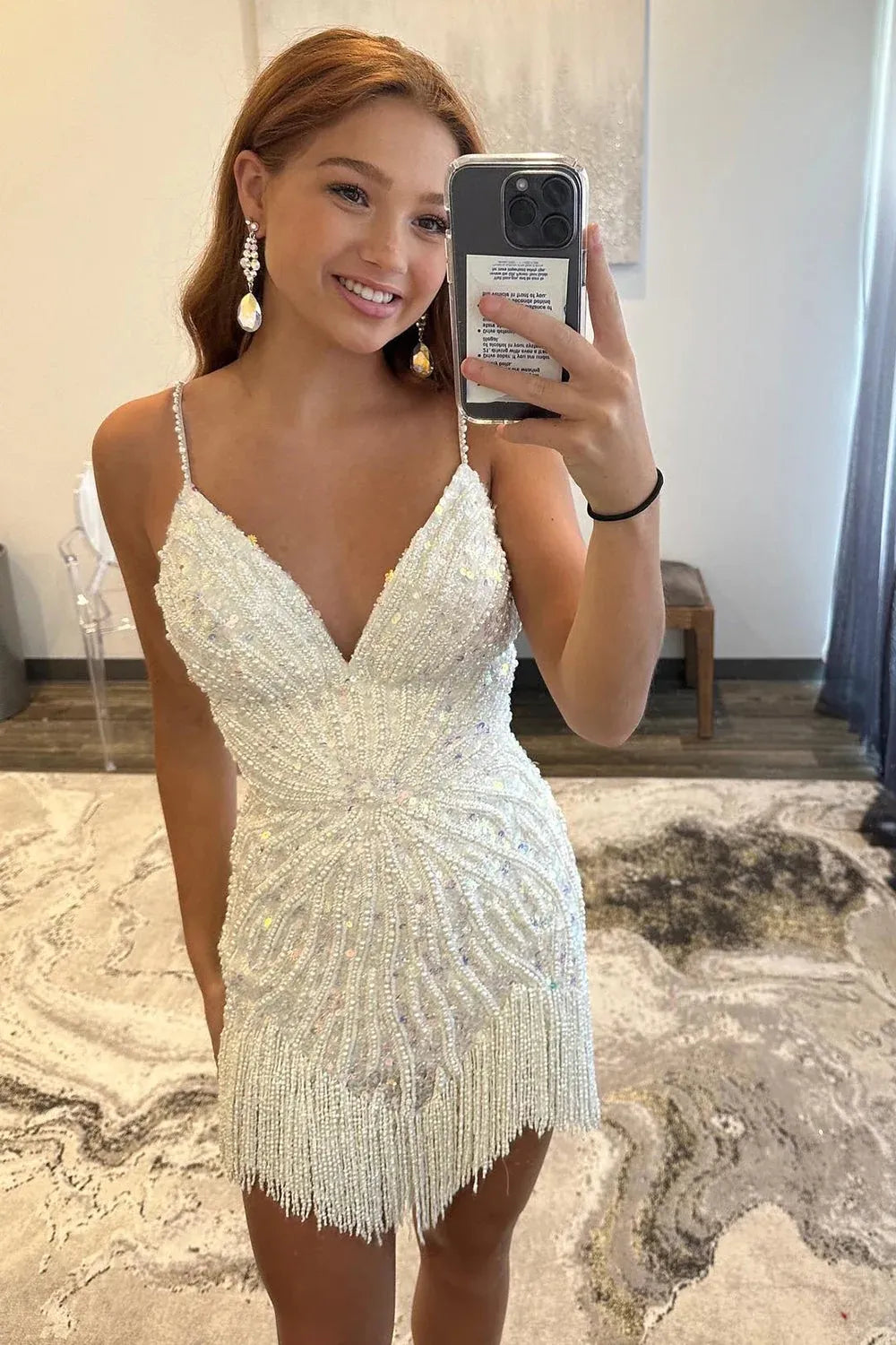 Trendy Sequins Short Homecoming Dress with Tassel