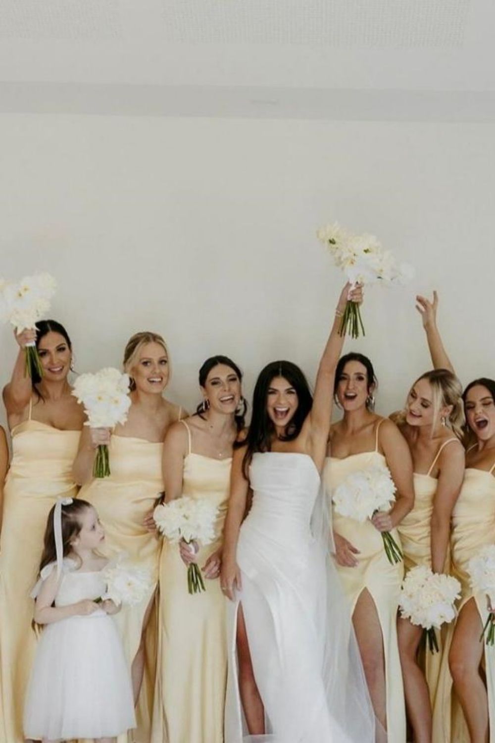 A Line Yellow Long Bridesmaid Dress