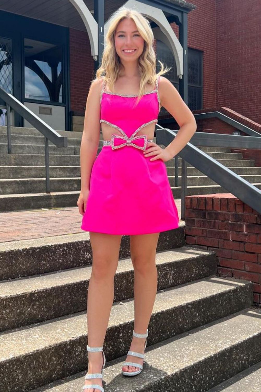 Pretty A-Line Spaghetti Straps Short Homecoming Dress