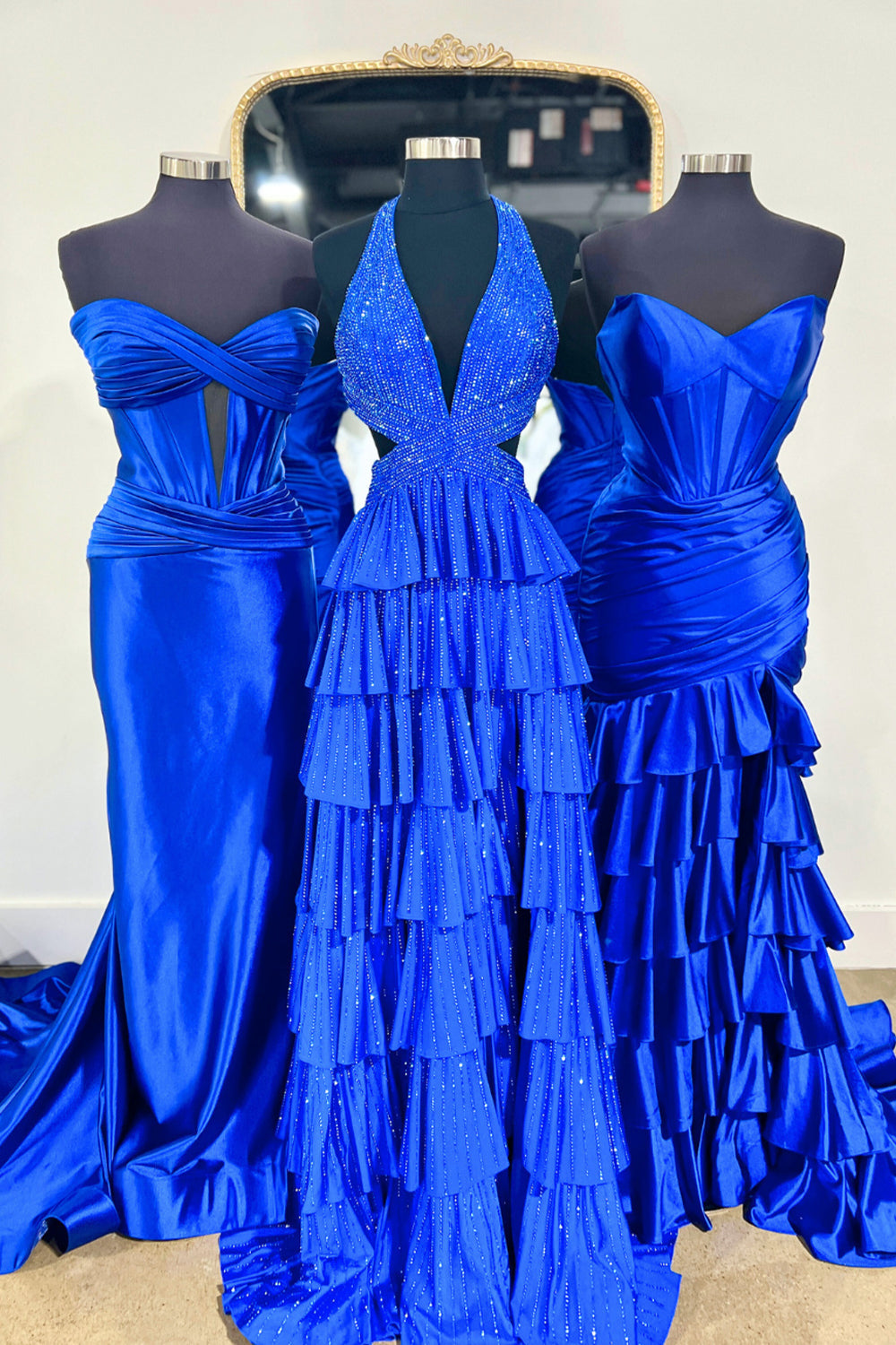 Luxurious Sparkly Mermaid Prom Dress with High Slit