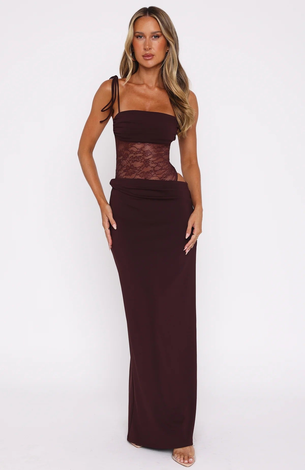 Burgundy Bodycon Maxi Mermaid Party Dress