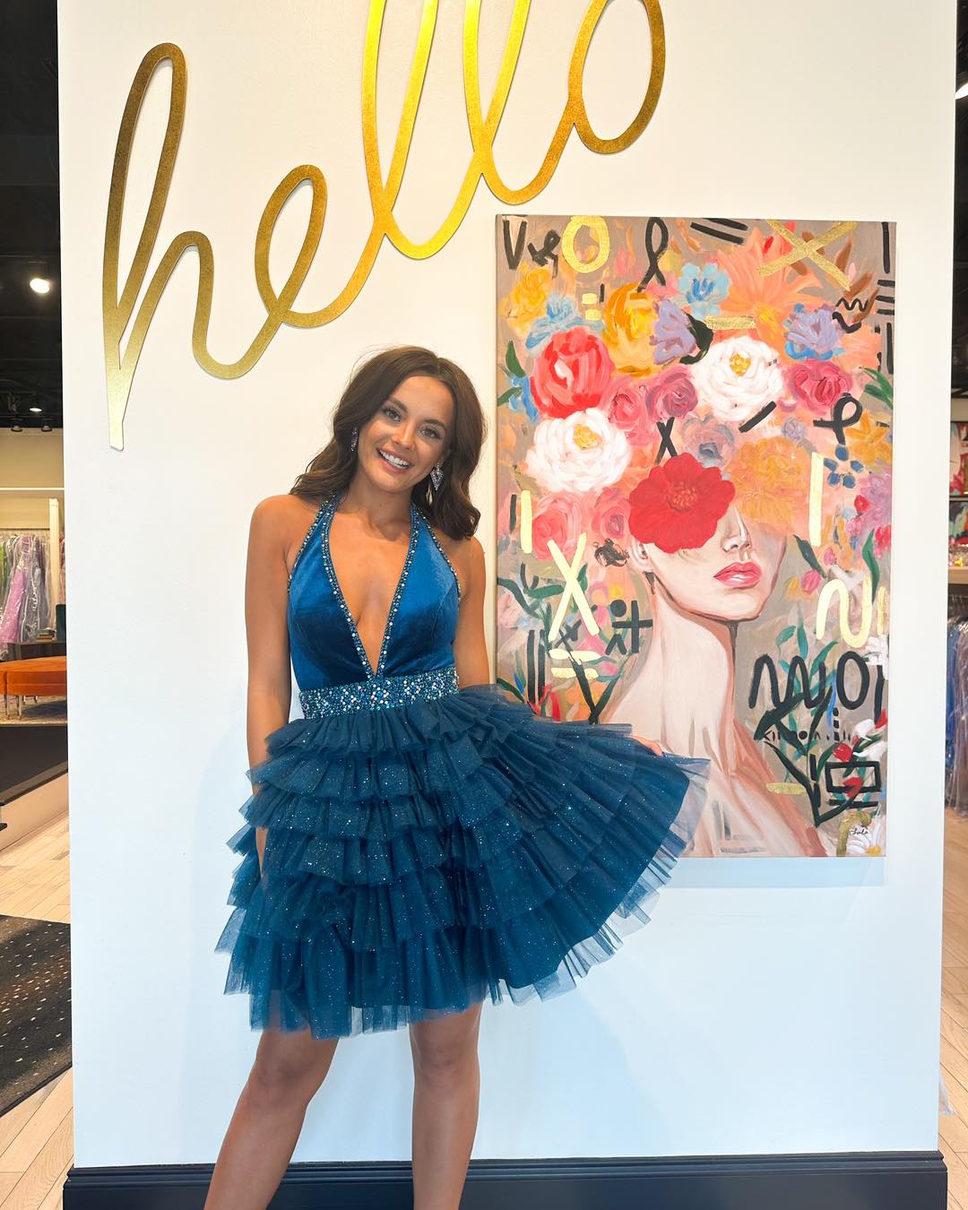 Stylish Blue Short Homecoming Dress with Beading Ruffles