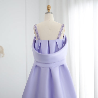 Luxury Lilac Beaded Off Shoulder Evening Dress with Cape