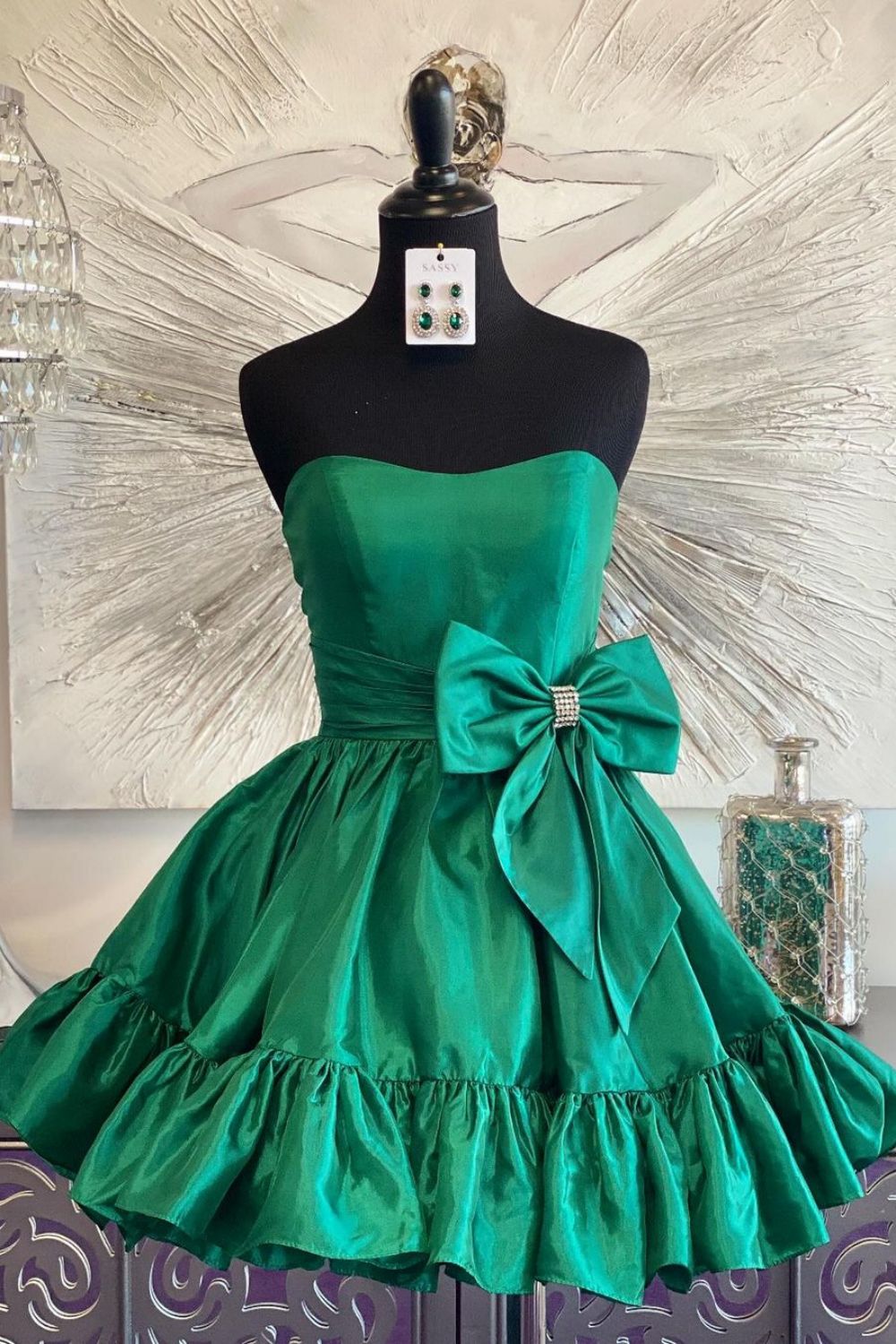 Simple Strapless Short Satin Homecoming Dress
