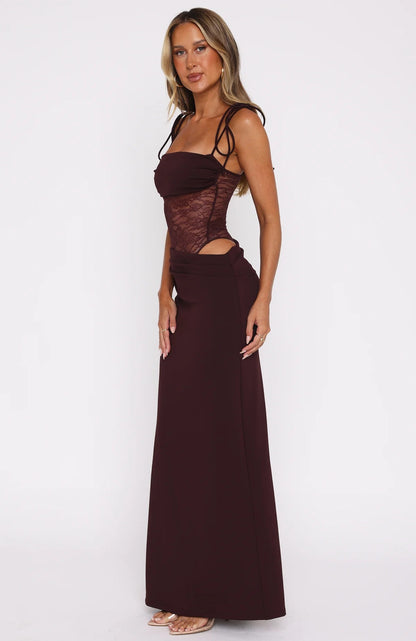 Burgundy Bodycon Maxi Mermaid  Party Dress